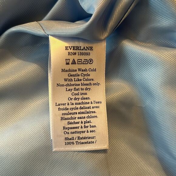 Everlane The Drapey Blazer Double-Breasted Suit Jacket Chambray Blue NWT Size 00 - Picture 5 of 11